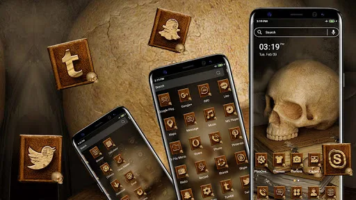 Skull Book Launcher Theme