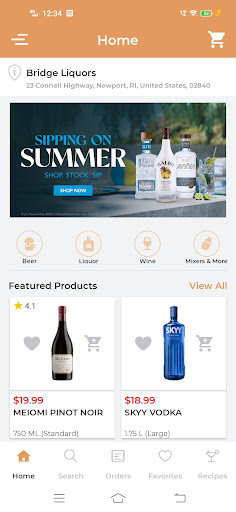 Android application Bridge Liquors screenshort