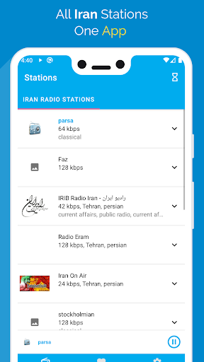 Android application Iran Radio Stations - FM screenshort