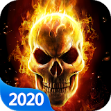 Flame Skull Live Wallpaper Themes icon