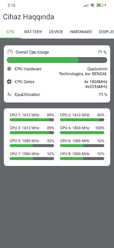 Mobil Cihaz Haqqında Məlumat Screen 2