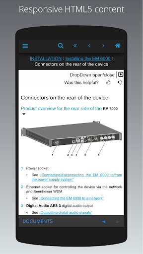 Sennheiser Documentation App Screen 2
