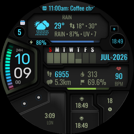 iMDC 074 Cyber Digi Watch Face screenshot 2