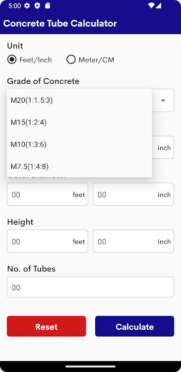 Concrete Tube Calculator - 1.0 - (Android)