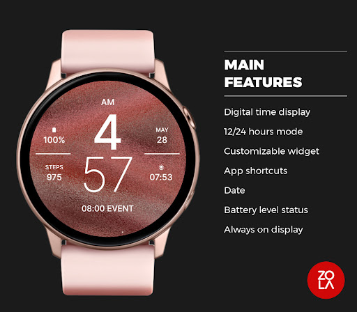 Rose Gold Fit Watch Face Screen 2
