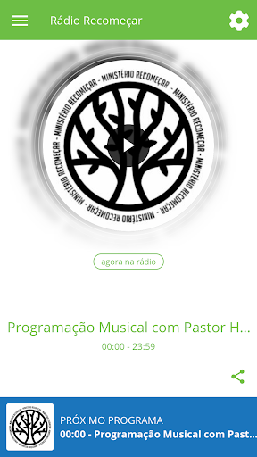 Android application Rádio Recomeçar screenshort