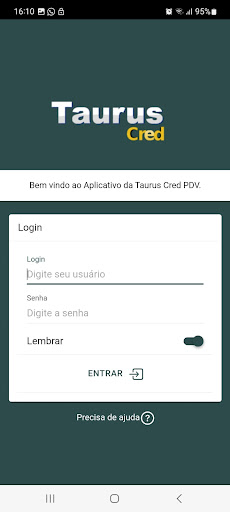 Android application Taurus Cred PDV screenshort