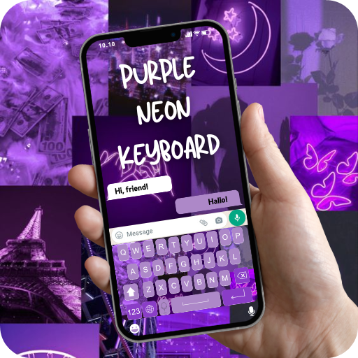 Purple Neon Keyboard Themes Download on Windows