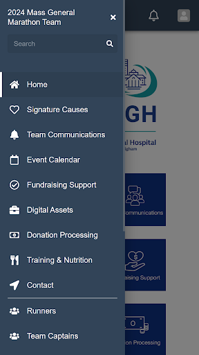 Android application Mass General Marathon Team’ screenshort