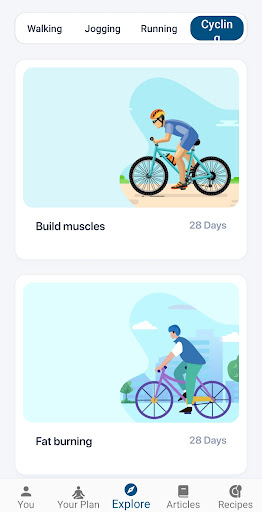 Screenshot of Cycling apps for weight loss