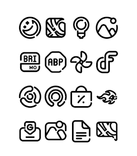 Captura de pantalla del paquete de iconos LineBula Black