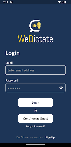 weDictate Screen 2