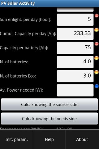 PV Solar Calculator Screen 2