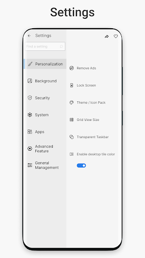 Win 11 Launcher - Personalization - apps