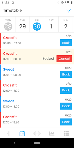 Android application Sleven Fitness screenshort