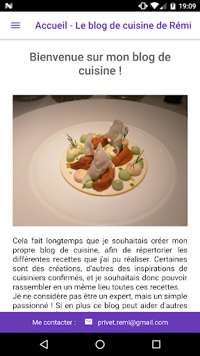 Android application Blog Cuisine screenshort