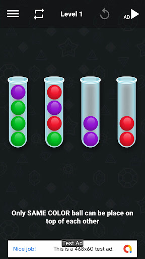Balls Sort: sort colored balls Screen 2