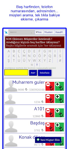 Android application Kerrat Veresiye Takip Programı screenshort