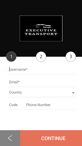 Android application Executive Transport BDA screenshort
