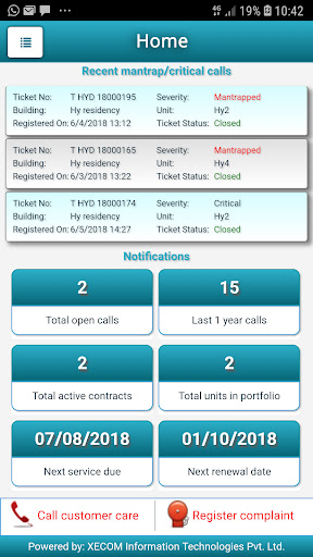 Android application JRONE Lifts-Real Time Service screenshort