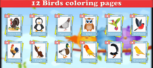 Coloring Cute Birds Screen 2