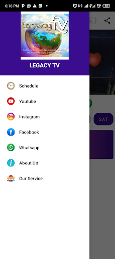 Android application LEGACY TV screenshort