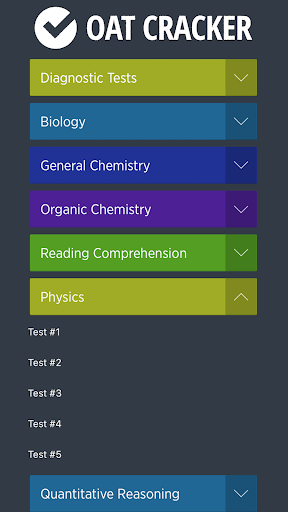 Android application Optometry Admission Test screenshort