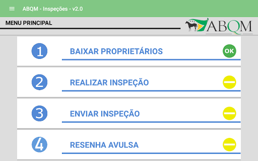 Aplicativo de Inspeções ABQM Screen 2