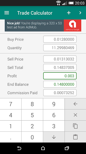 Trade Calculator Screen 3