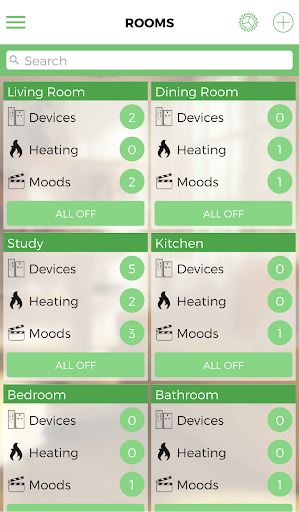 Android application LightwaveRF Home Automation screenshort