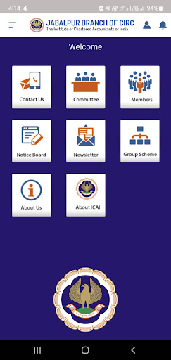 Android application ICAI Jabalpur screenshort