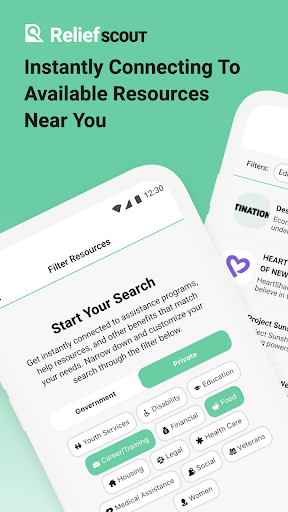Android application ReliefScout screenshort