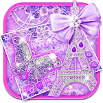 Cover Image of Descargar Purple Paris Butterfly Keyboard 10001004 APK