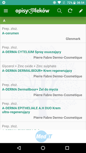 Android application Opisy leków screenshort