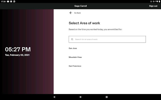 Android application Rippling - Time Clock screenshort