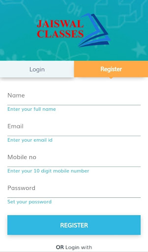 Android application Jaiswal Classes screenshort