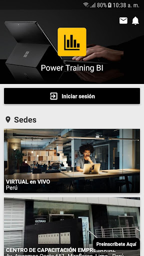 Android application Power Training BI screenshort
