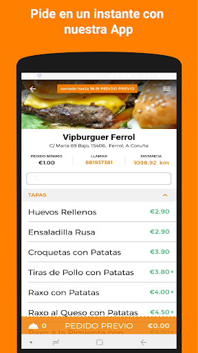 Android application Vipburguer screenshort