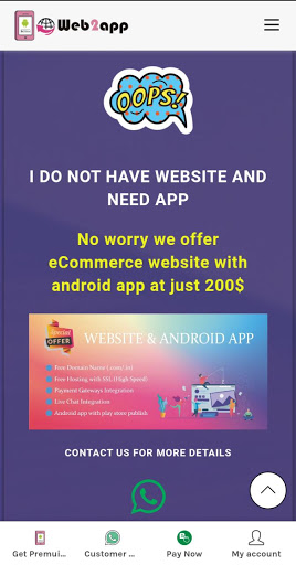 Web2App - convert website into App