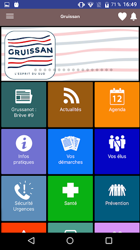 Android application Gruissan Application mobile screenshort