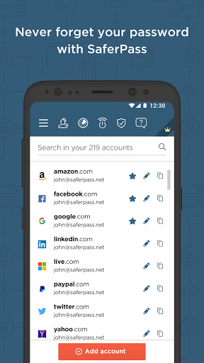 Android application SaferPass Business Premium screenshort