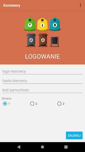 Android application Kontenery screenshort