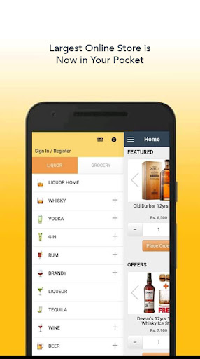 Android application Cheers Online Store screenshort