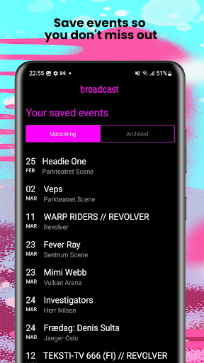 Broadcast Events Screen 3