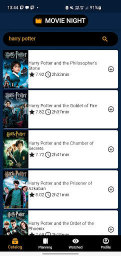 Android application Movie Night screenshort