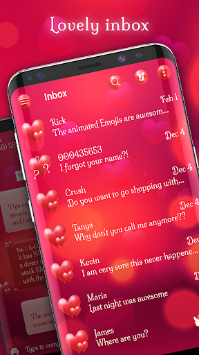 Android application Romantic love red color theme screenshort