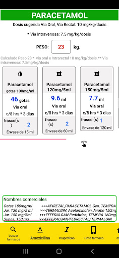 PediaDosis/Kg Basic Screen 3