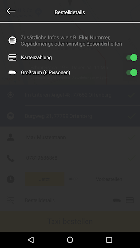 Taxi Nowak - Offenburg Screen 3