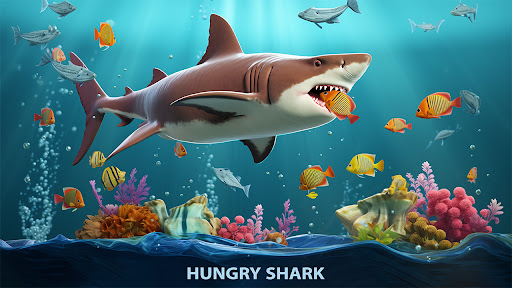 Android application Angry White Shark Hunting Game screenshort