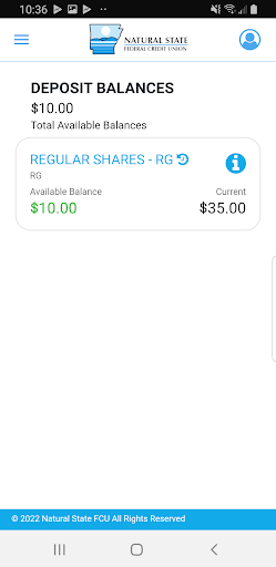 Natural State FCU Mobile Screen 2